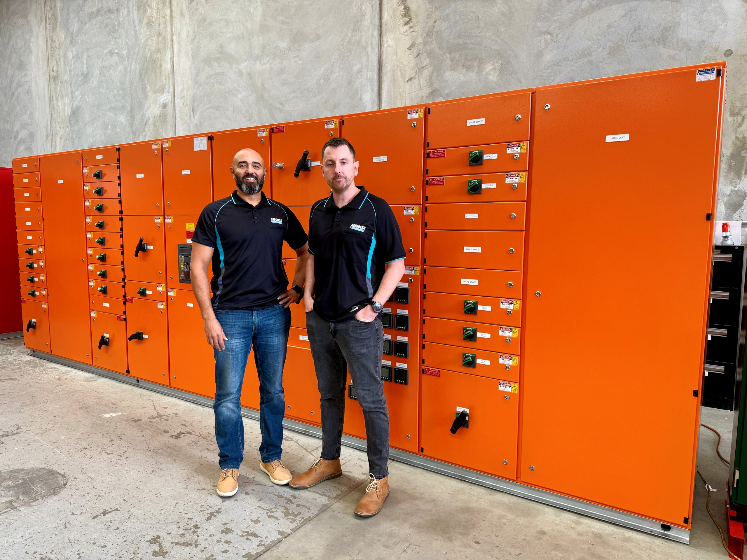 Progress Switchboards Sales Director Jay Wright, left, with General Manager Conor O’Shea, right